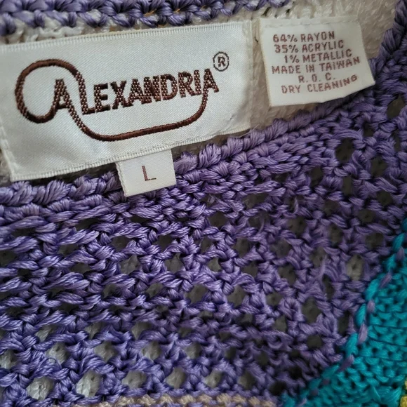 Vintage Exquisite & Colorful Pullover Sweater By Alexandria • Size Large - Picture 6 of 6